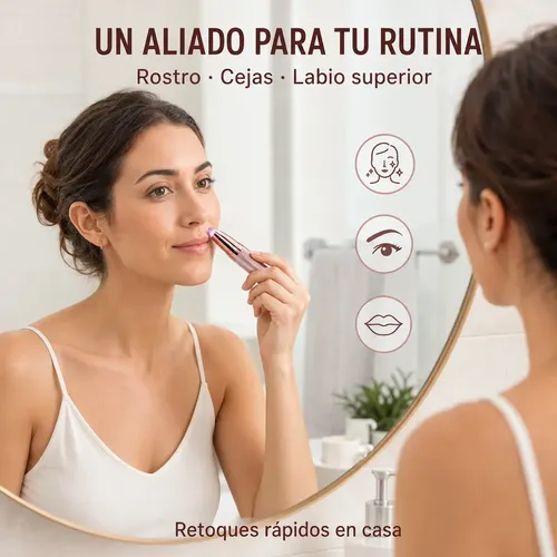 Depilador Mini Electrico 2 En 1 Vello Facial Y Cejas Rosa