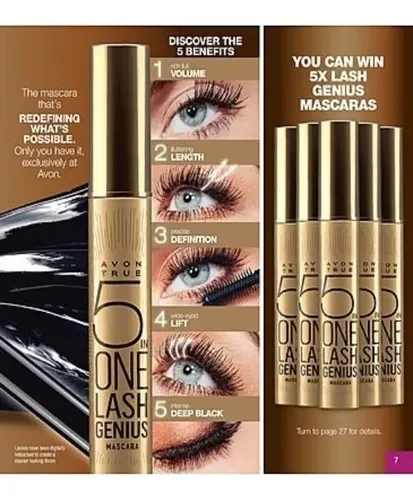 Avon Máscara De Pestañas Lash Genius Waterproof 5 In 1