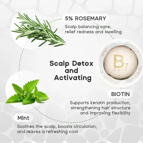 Sea Salt Rosemary & Mint Scalp Scrub, Clean Silicon