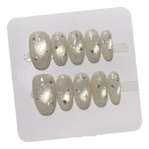 Alta Calidad Parche De Uñas Portátil Starburst Blanco Hielo