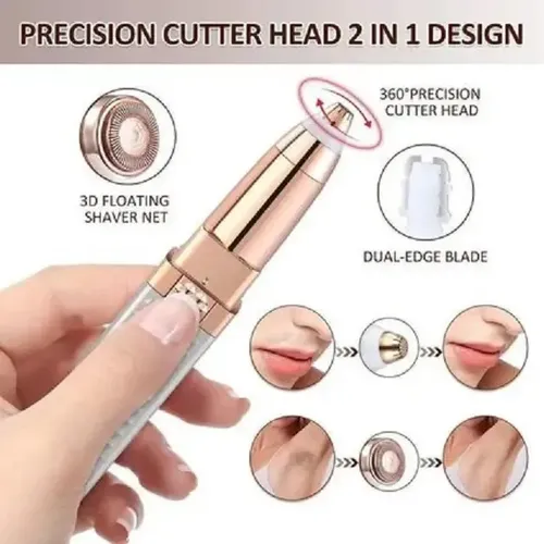 Depiladora Cejas Lápiz Eléctrico Portátil Recargable Usb Luz Color Plateado