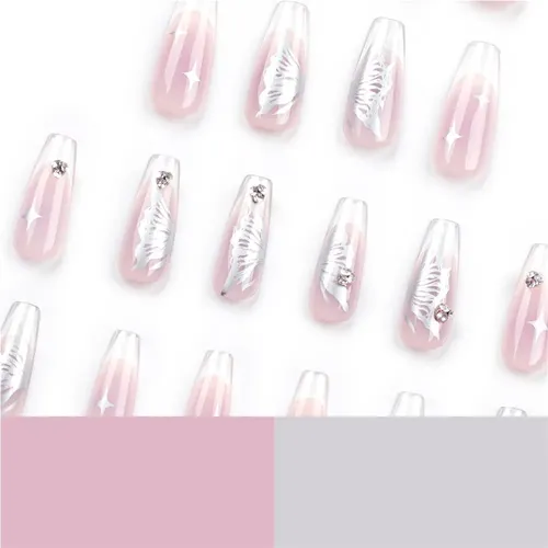 Nuevas Uñas Transparentes Rosas Para Llevar Puestas