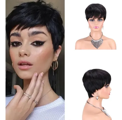 Peluca De Cabello 100×100 Humano Natural 10cm