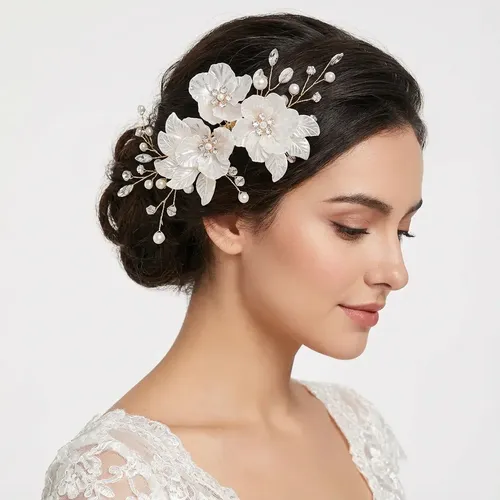 Peinetas Tocado Novia Para Cabello Juego X2 Mujer