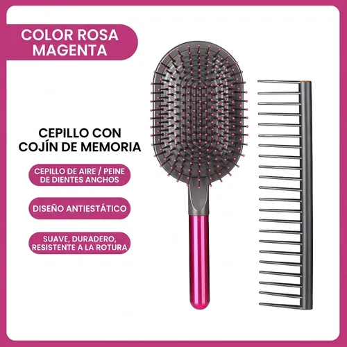 Cepillo Antiestático Con Cojín De Aire Para Cabellos Largos  Rose Red (metal Handle) Gift Box Packaging