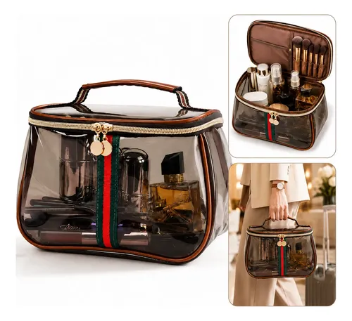 Bolsa De Maquillaje Transparente Grande Neceser De Viaje