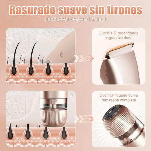 Depiladora Electrica 2 En 1 Afeitado Bikini Brazos Y Piernas