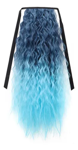 Peluca Larga Y Rizada Para Mujer, Tamaño M, Rosa, Rojo, Azul