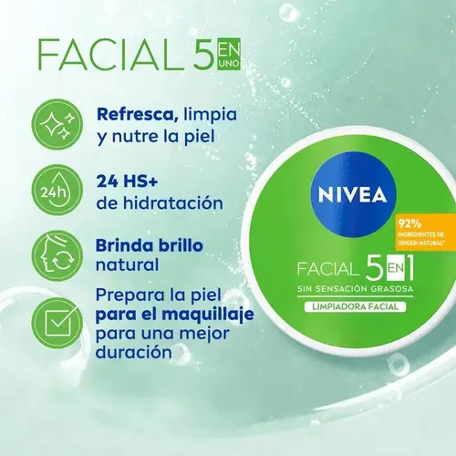 Crema Facial 5 En 1 Nivea Cuidado Limpiadora 100 Ml