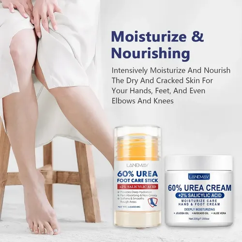 Lanemay Set Crema Y Barra Para Pies Con Urea Y Ácido Salicíl