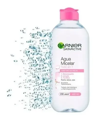 Agua Micelar Garnier Limpieza Facial X400ml Color Blanco