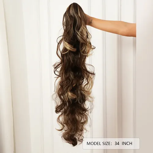 Extensiones Cabello Largo Rizado Natural Cola Caballo