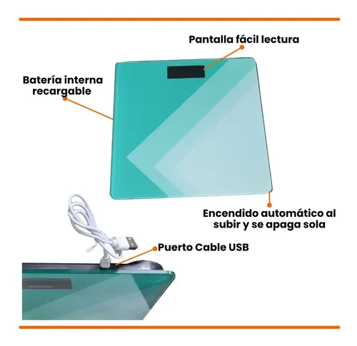 Balanza Digital Personal Baño 180kg Recargable Usb Kaimon.
