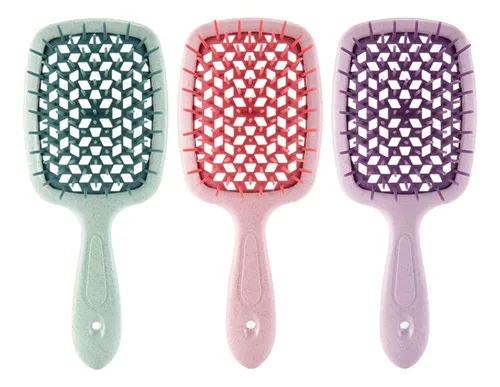 Cepillo Pulidor Anti Frizz Para Peinar Y Desenredar Verde Verde