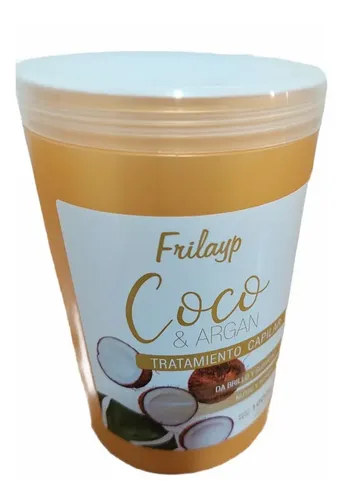 Baño De Crema Tratamiento Capilar Coco Y Argan Frilayp 1 Kg