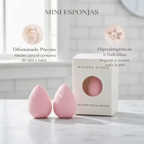 Mini Esponjas Maquillaje Corrector Blender Melody Scher X2