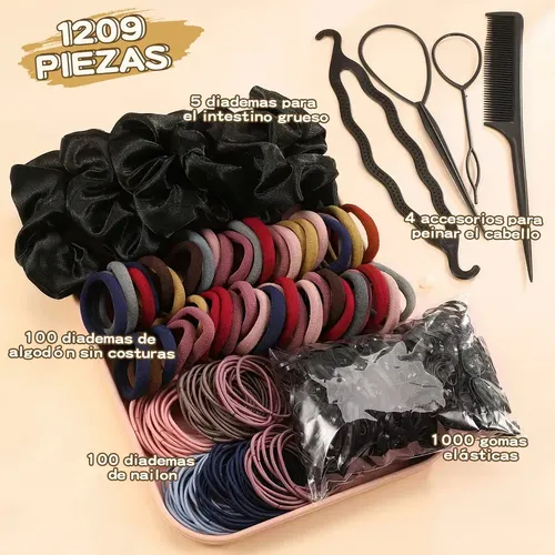 1209pzs Accesorios Para Cabello Scrunchies Donas Ligas Banda