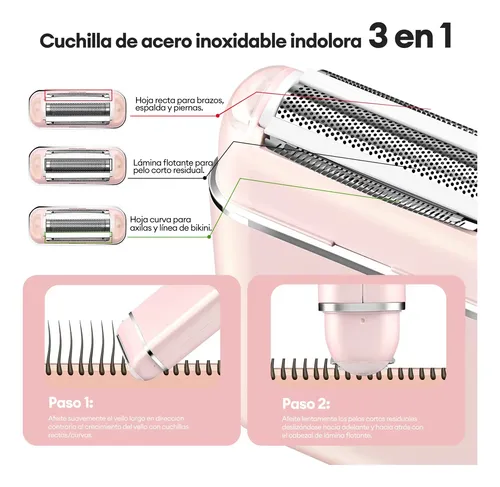 Depiladora Eléctrica Recargable Mujer Afeitadora Portátil