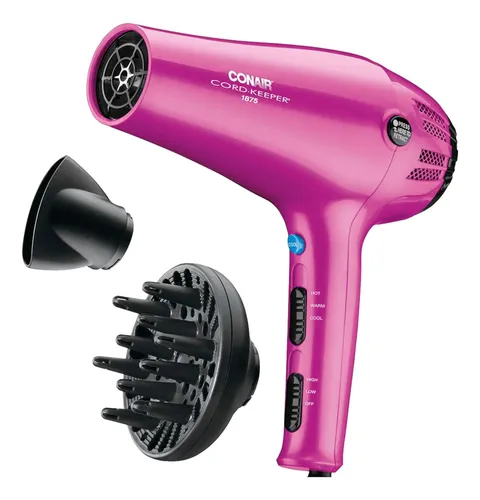 Secador Conair Con Cable Retráctil, 1875 W Y Diseño Compacto Rosa