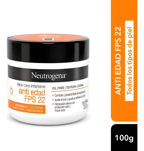 Crema Facial Neutrogena Intensive Antiedad Fps 22 100gr