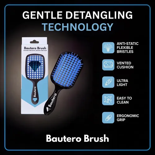 Cepillo Desenredante Bautero 4c Para Cabello Natural Enrizad