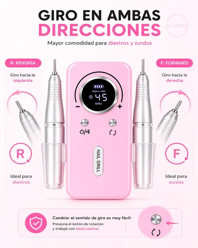 Torno Pulidor Uñas Profesional 45000 Rpm Portátil Manicura