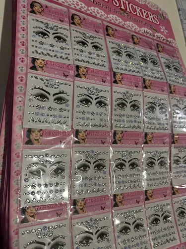 20 Strass Autoadhesivas Gemas Rostro Cuerpo Deco Plateado