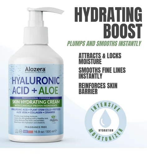 Crema Corporal Alozera Ácido Hialurónico Aloe Vera 2x500ml