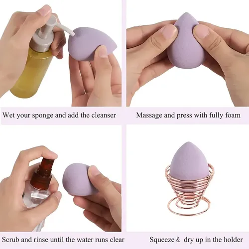 Juego De 4 Esponjas De Maquillaje Para Crema Facial Y Polvos