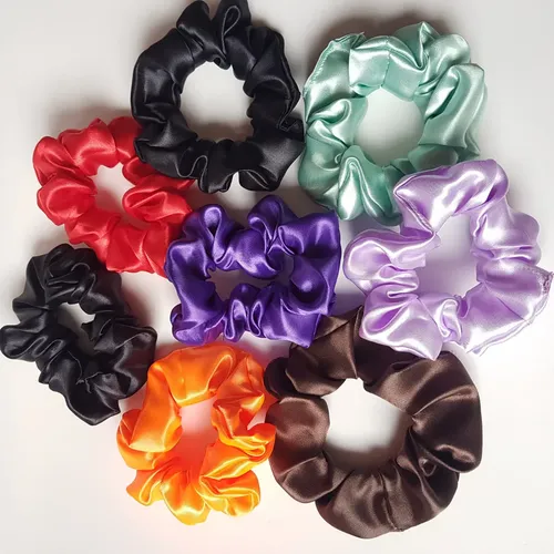 Scrunchies, Colitas De Pelo De Raso Antifrizz. Naranja