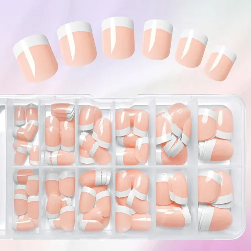 Uñas Postizas French Tips Nude Extra Short Cuadra