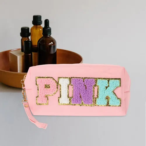 Bolsa De Maquillaje Cuadrada Octogonal Rosa