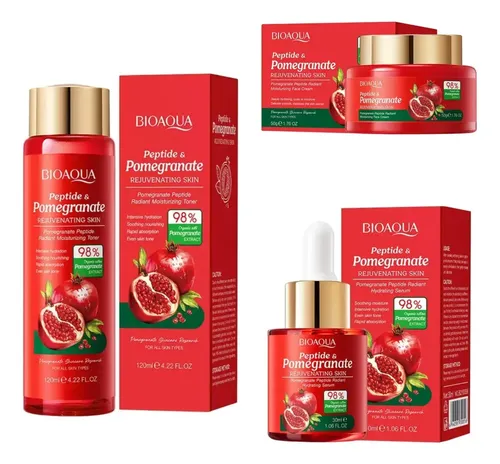 Kit Skincare Bioaqua Granada Péptidos Crema Serum Tónico 3pz