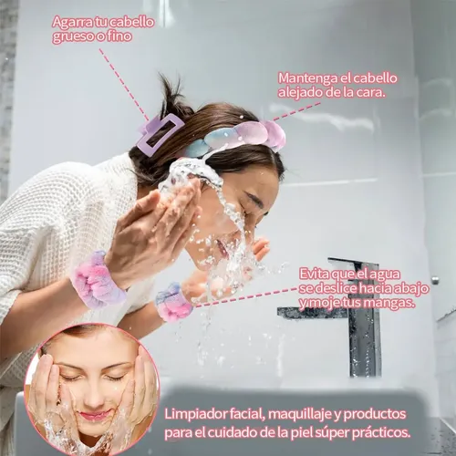 Diademas Y Muñequeras Para Maquillaje Y Spa, 5 Piezas