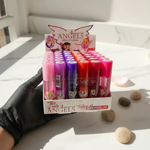 Pack X 6 Brillo Labial A Bolilla Con Glitter 4 Angeles