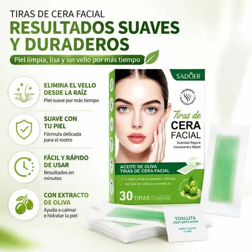 30 Tiras Depilatorias Rostro Piernas Axilas