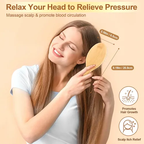 Cepillo De Pelo Liyi Bamboo Para El Crecimiento Del Cabello