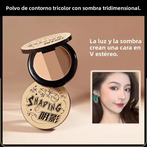 Maycheer Paleta 3 Contorno Sombra Nariz Iluminador Larga Dur