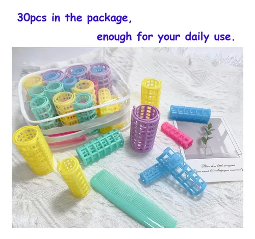 Juego De Rulos Plásticos Moodkey, 30 Para Rizar El Cabello