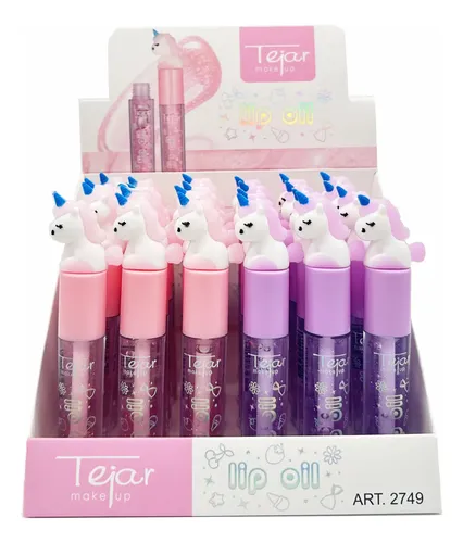 Lip Gloss Unicornio Con Glitter Tejar Make Up (pack X 6)