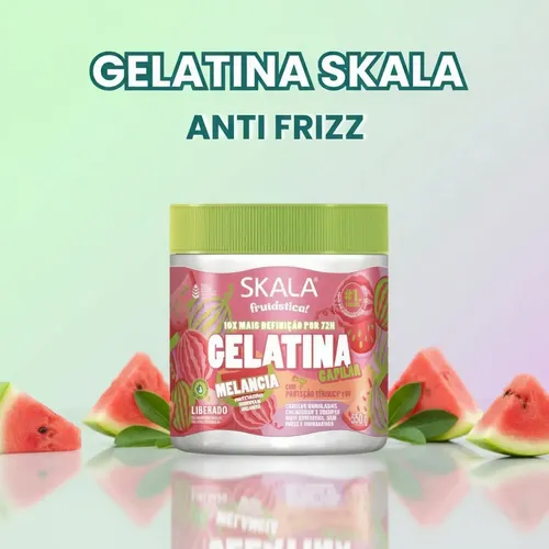 Gelatina Skala Melancia Frutastica Gel Anti Frizz Apta Curly