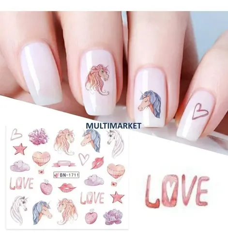 Stickers Al Agua Uñas – Water Decals  – Plancha Grande