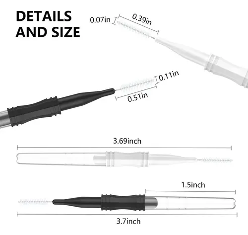 20 Cepillos Micro Para Cejas Canipha Con Tapa Y 2 Tamaños