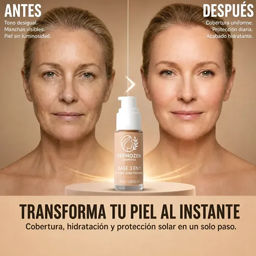 Base Adaptable 3 En 1 Maquillaje Protector Solar Hidratante