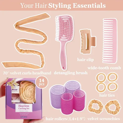 Rulos Para El Cabello Petalpursuit 178cm Terciopelo Champán
