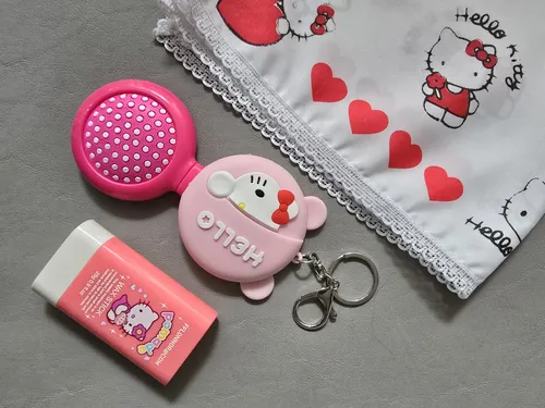 Kit Gatito Kitty Cera Pelo Cepillo De Llavero Pañuelobandana