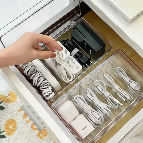 Organizador De Pestañas Acrílico Con Tapa Blanco 21 Cm