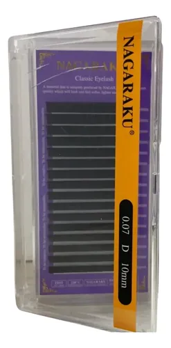 Kit Nagaraku Extensiones De Pestañas Clásicas 0.07 Curva D Largos 10 Al 12 Mm