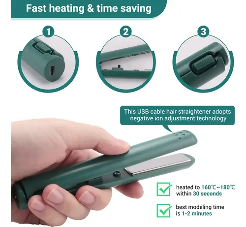 Para P Plancha De Pelo Portátil Con Cable Usb For Pelo Gg