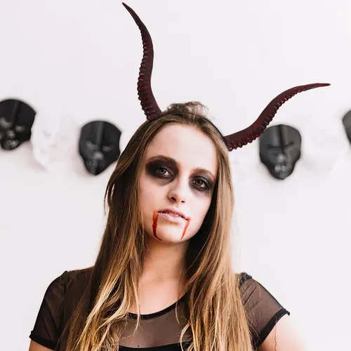 Diadema Con Cuernos De Diablo Para Halloween: Aro De Pelo Co